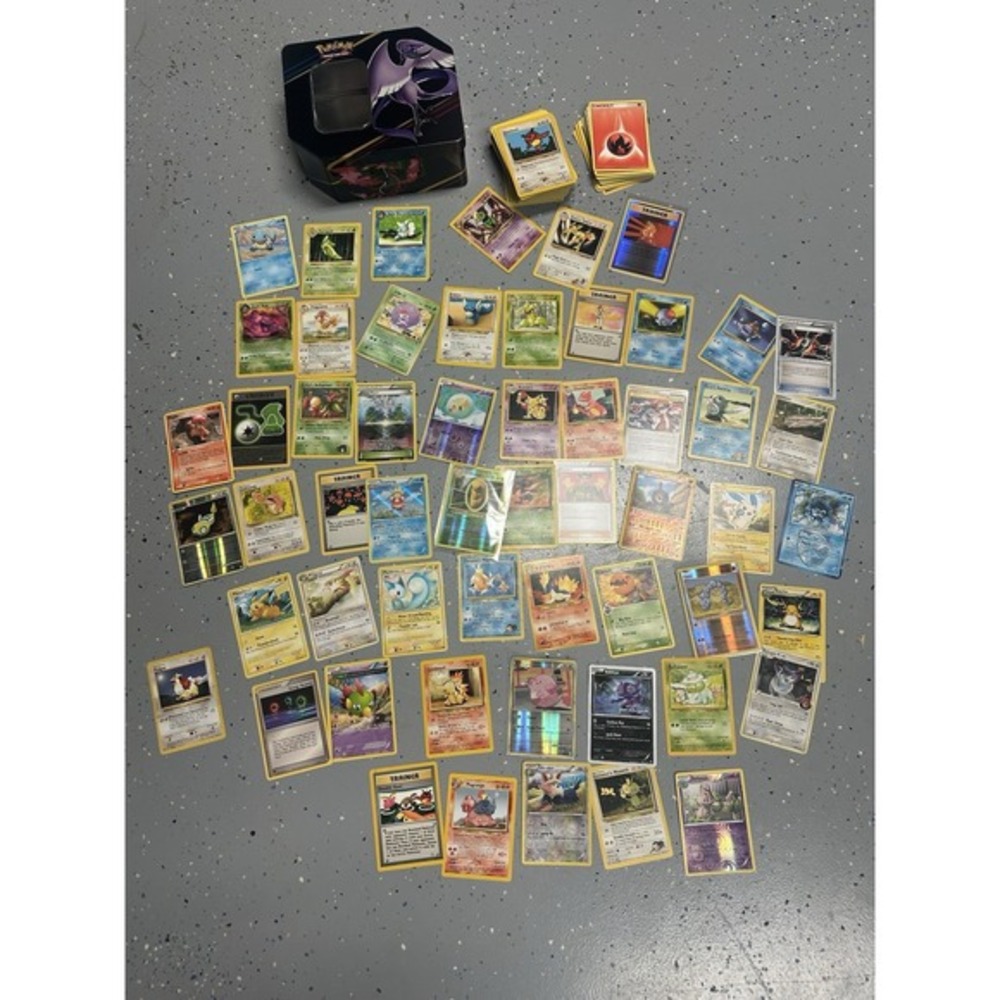 Huge vintage pokemon collection tin lot shadowless, 1st edition etc Z18